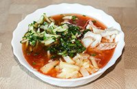 Холодный суп с рыбой и картофелем
