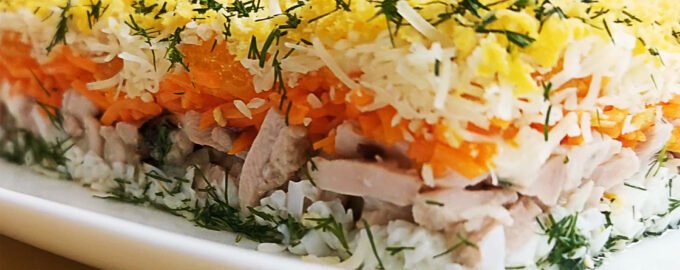 Салат с курицей и корейской морковью рецепт с фото